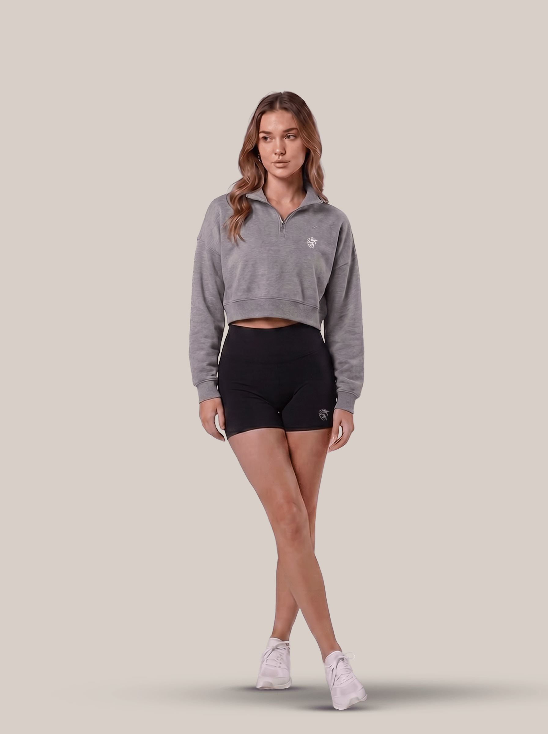 KYNETIC CROPPED QUARTER-ZIP Ascend Athletic Gray XS 